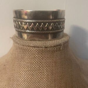Vintage 70’s Native American Sterling Silver cuff bracelet
